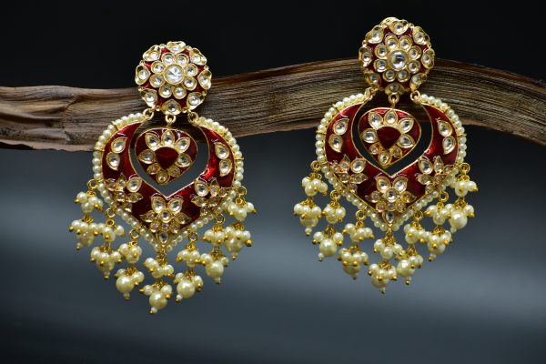 Polki Kundan Stone Earrings